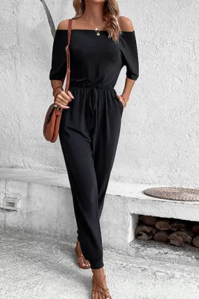 Off-Shoulder-Jumpsuit mit Taschen