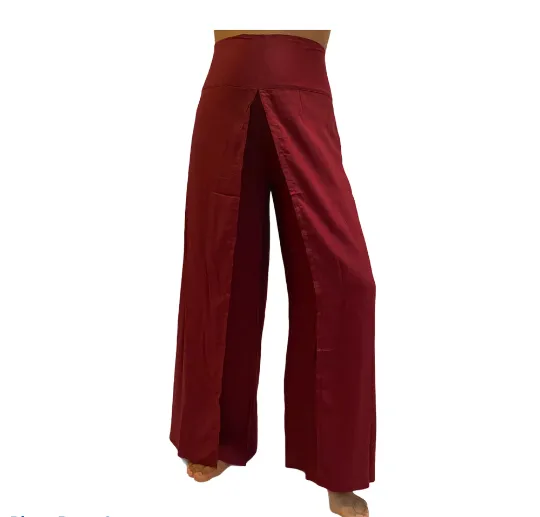 Open Leg Solid Color Boho Pants, Hippie Harem Pants, Beach Rayon Pants, Summer Slit Pants, Yoga Pants, Wide Leg Pants, Festival Clothing