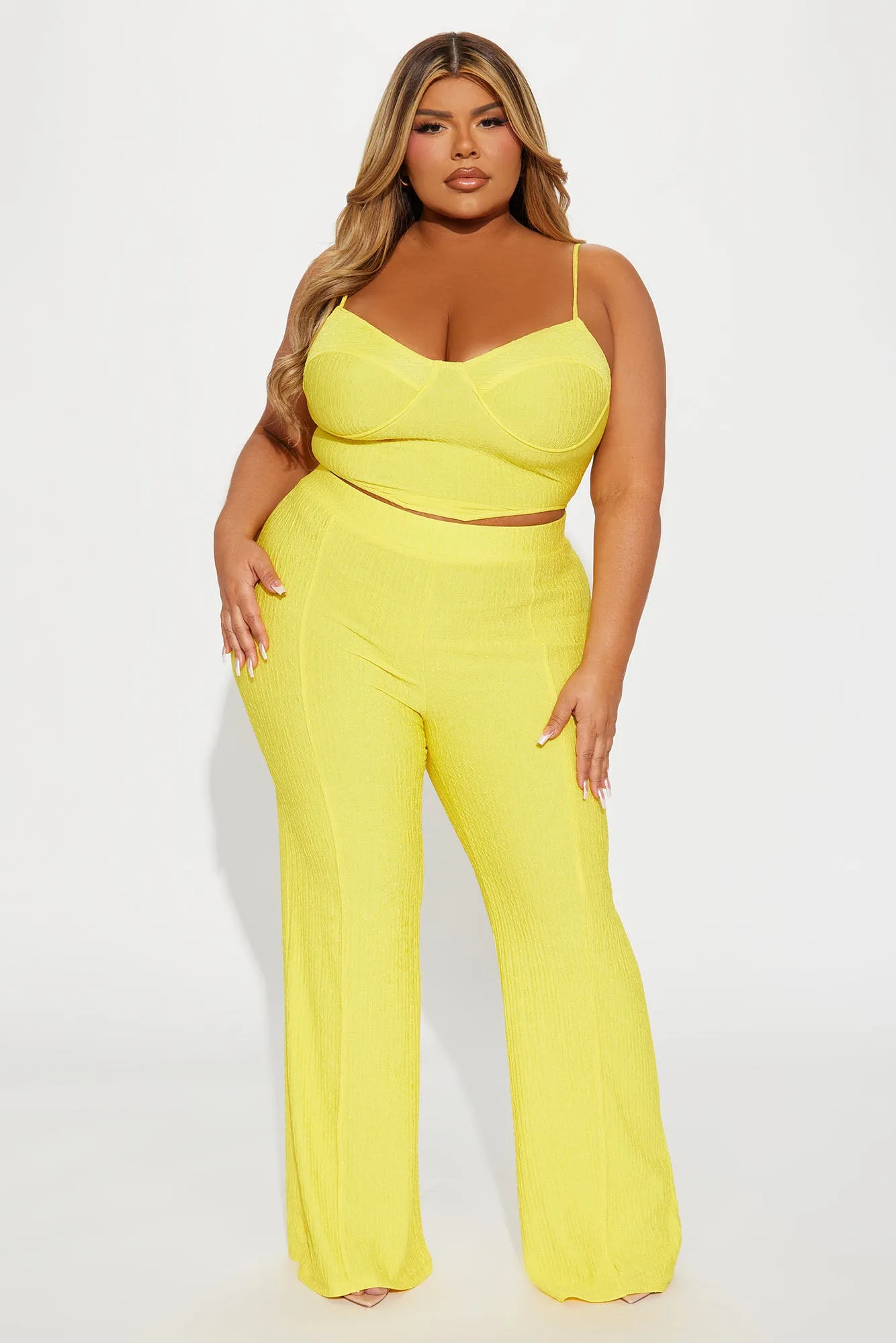 Rosabel Textured Pant Set  - Yellow