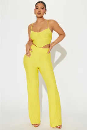 Rosabel Textured Pant Set  - Yellow