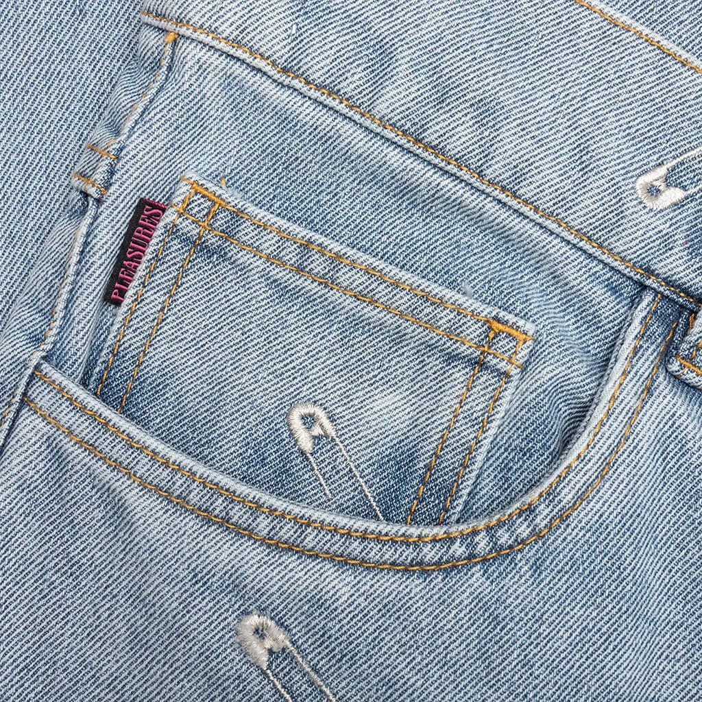 Safety Pin 5 Pocket Denim - Blue