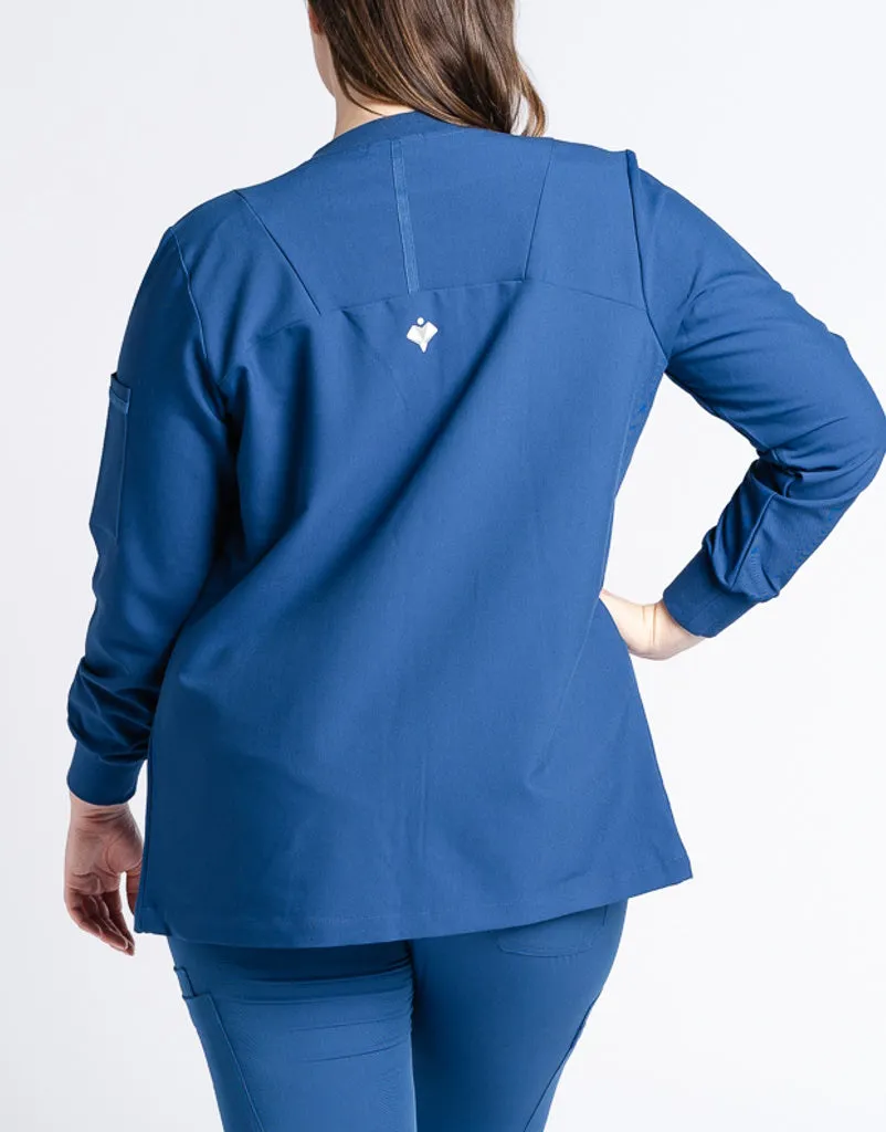 Scrub Jacket Button Up - Royal Blue