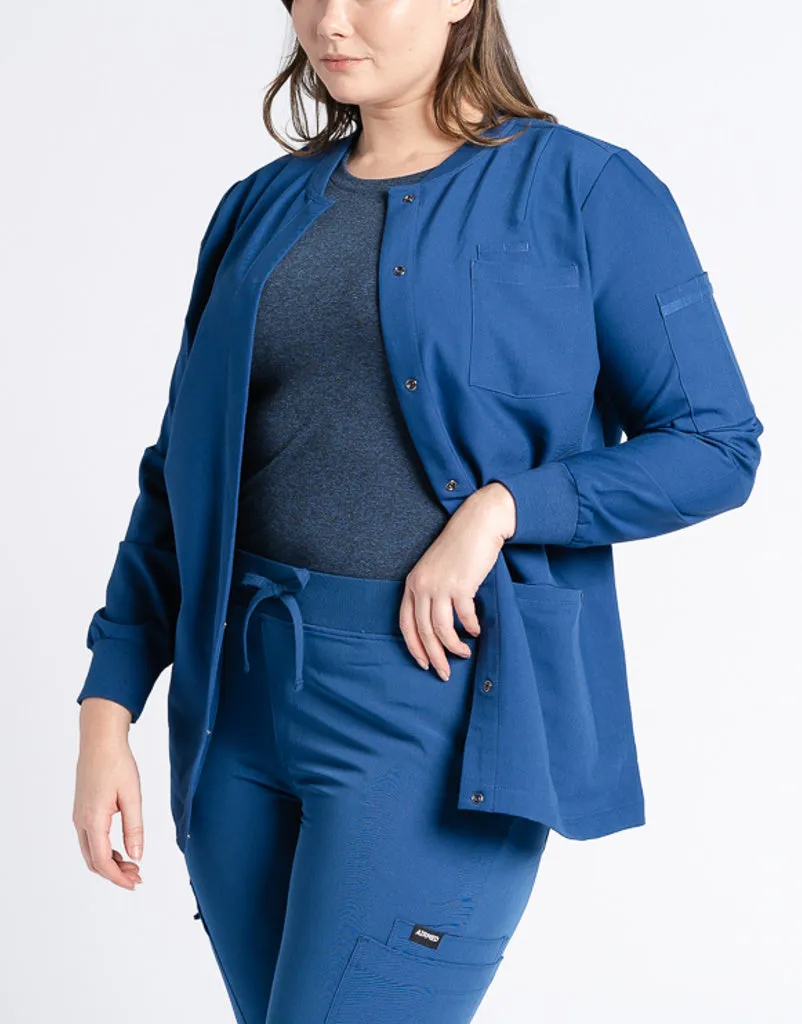 Scrub Jacket Button Up - Royal Blue