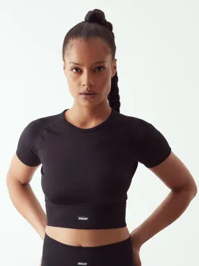 Seamless Crop Top  Black