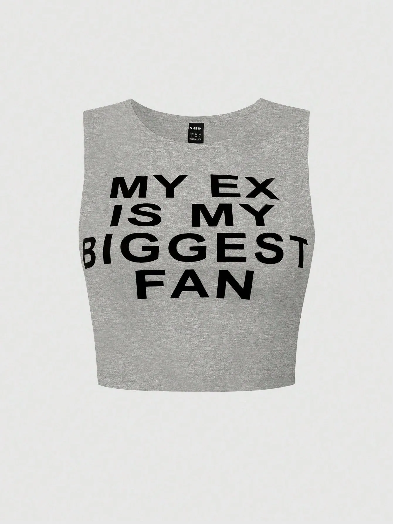 Slogan Graphic Crop Tank Top