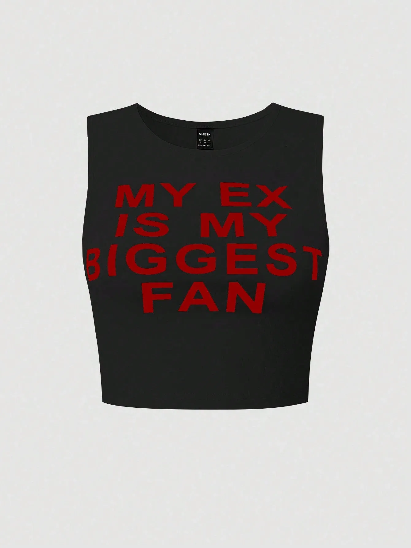 Slogan Graphic Crop Tank Top