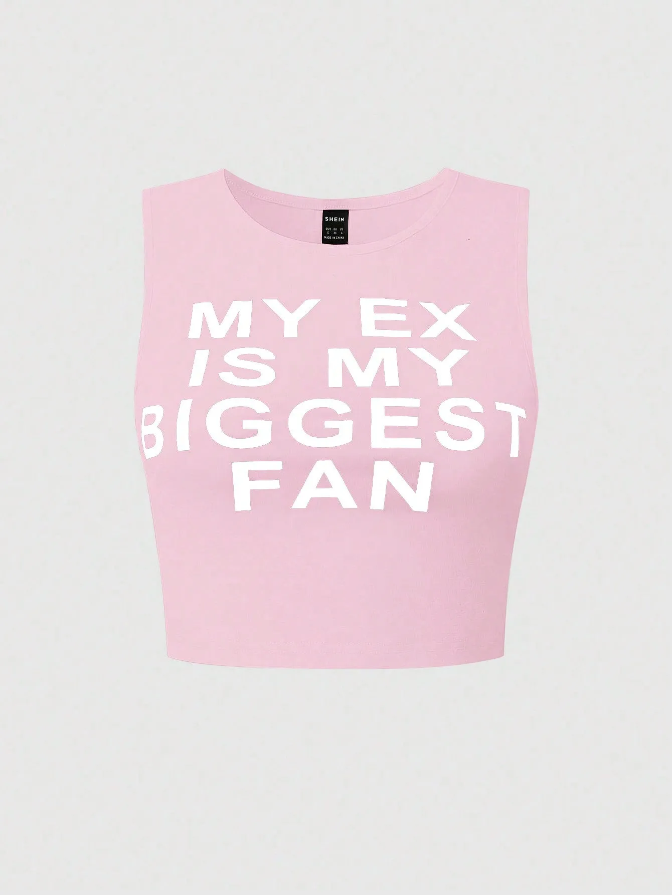 Slogan Graphic Crop Tank Top