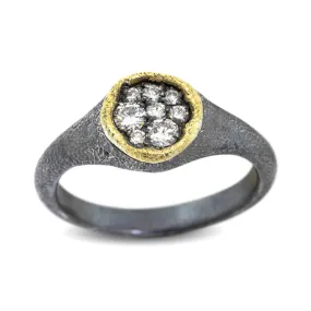 Small Dew Pond Signet Diamond Ring