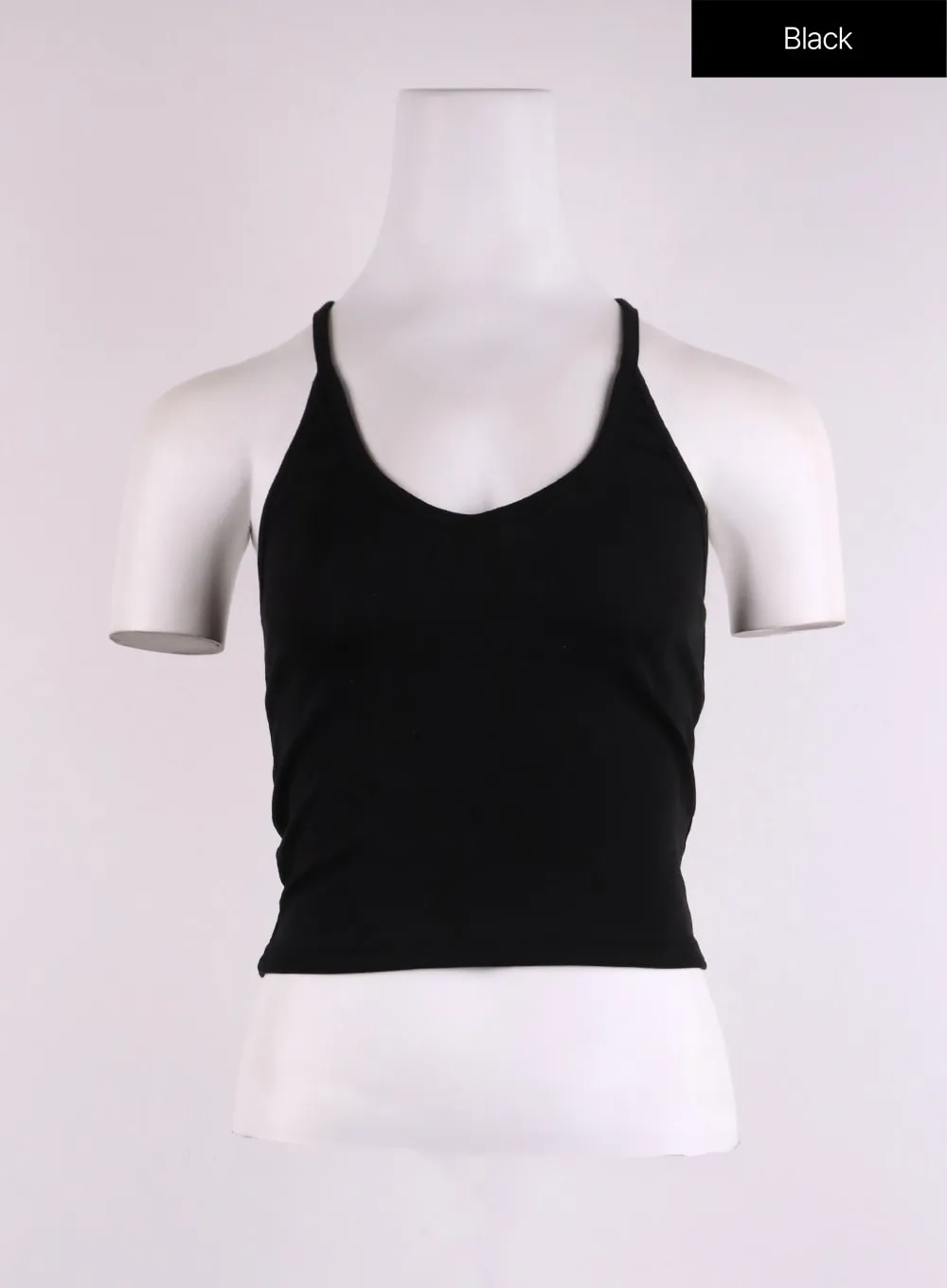 Solid Halter Crop Top CJ425