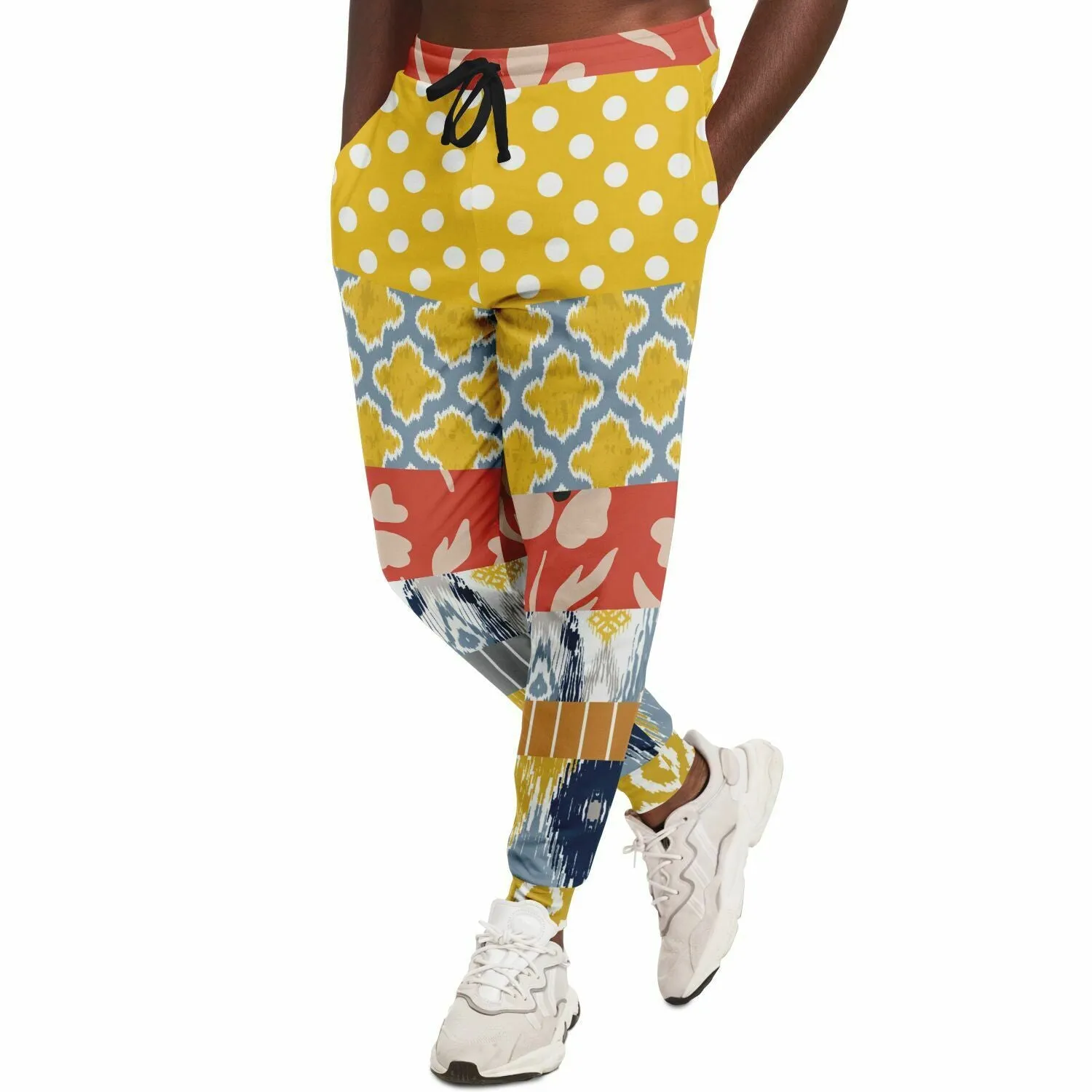 Tallulah Bankhead Yellow Patchwork Unisex Eco-Poly Joggers