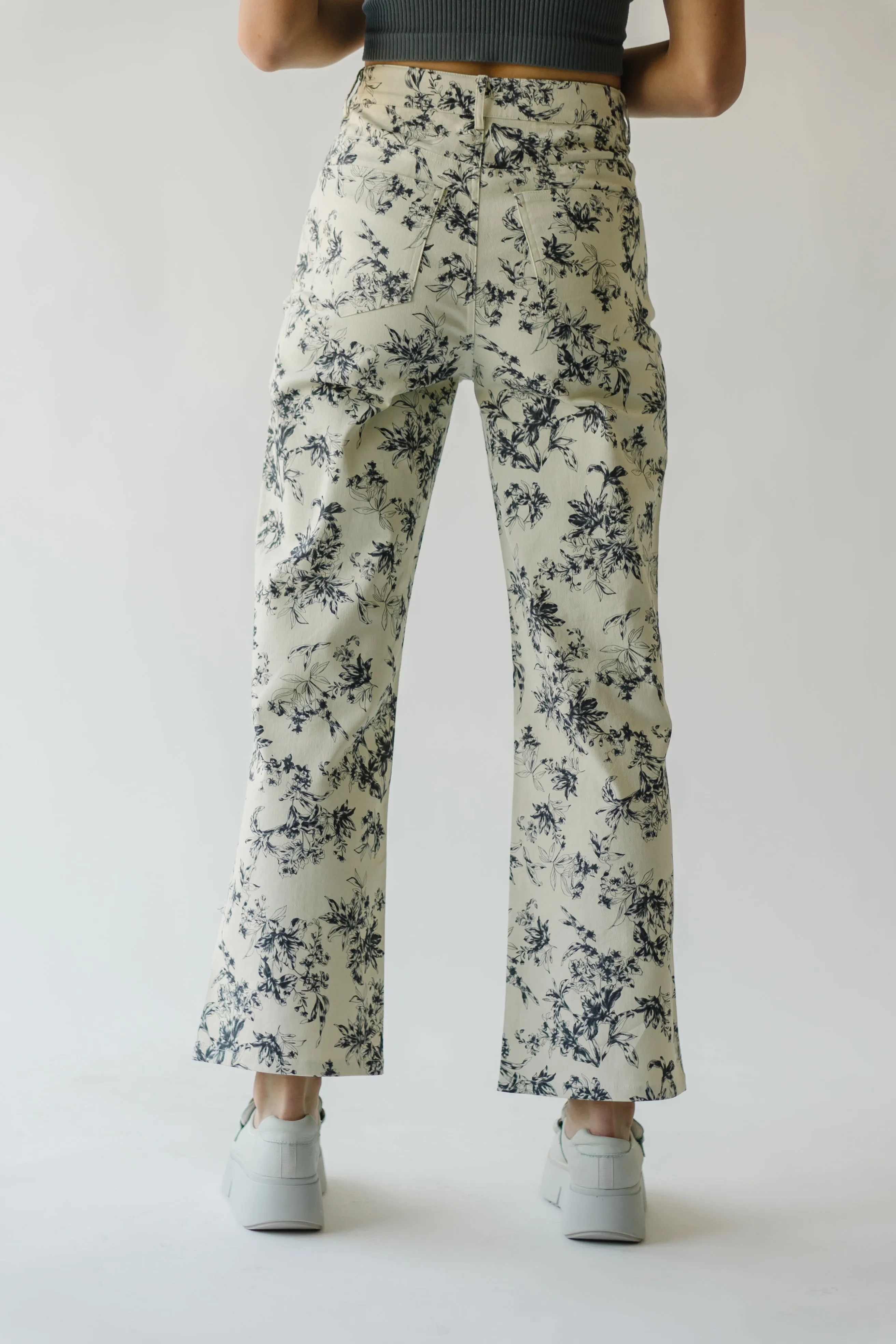 The Castana Watercolor Floral Pant in Ivory