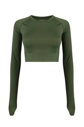 The Nemesia Crop Top | Fir Green