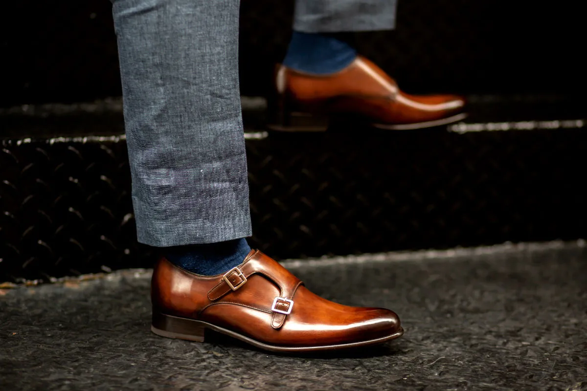 The Poitier Double Monk Strap - Brown