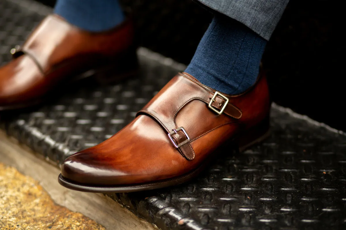 The Poitier Double Monk Strap - Brown