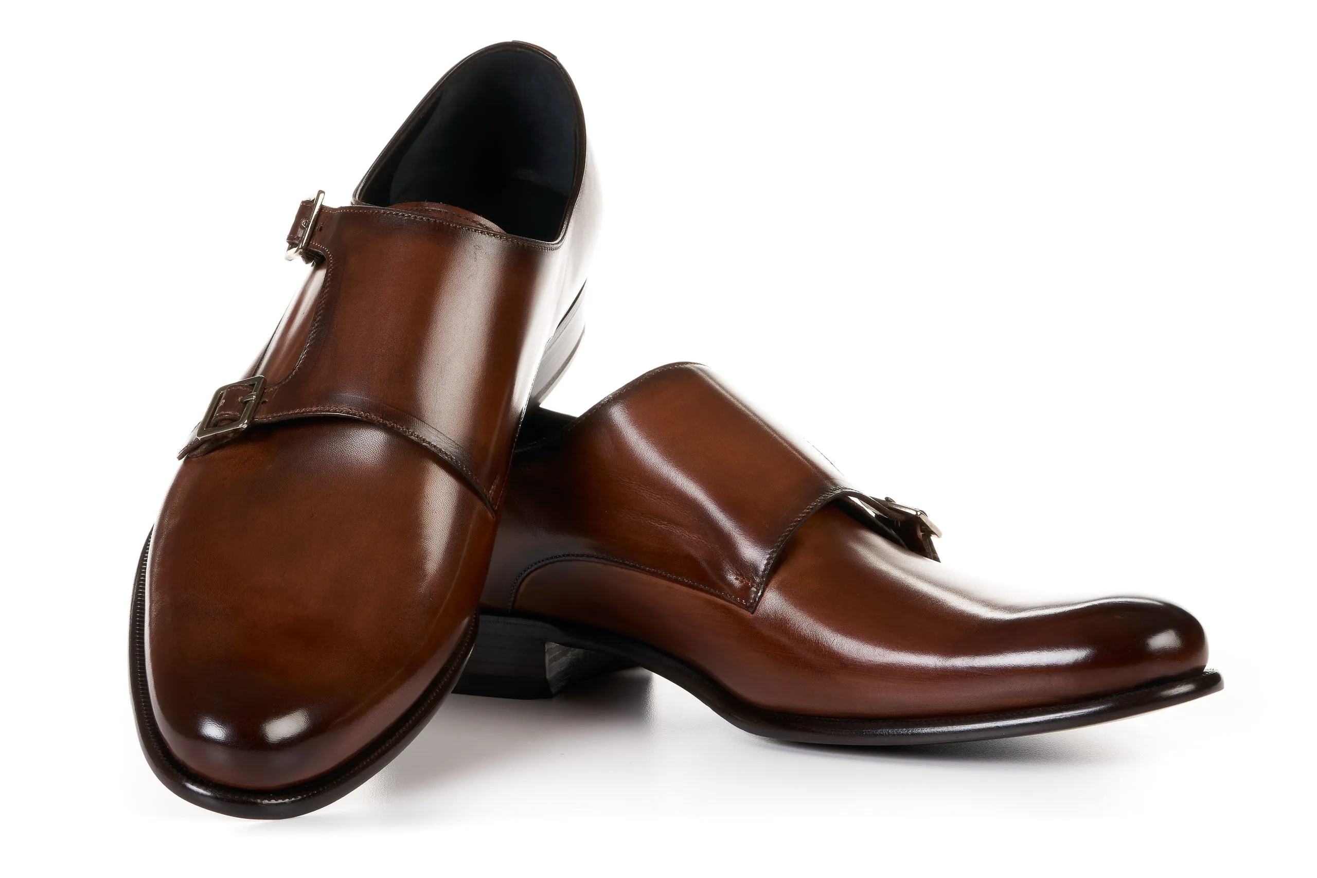 The Poitier Double Monk Strap - Brown