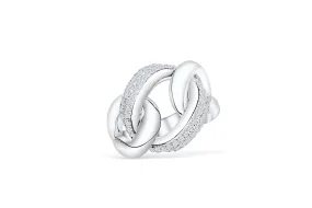 Triple Interlocked Circle Diamond Ring 0.60 ct tw Round-cut 14K White Gold DIR008