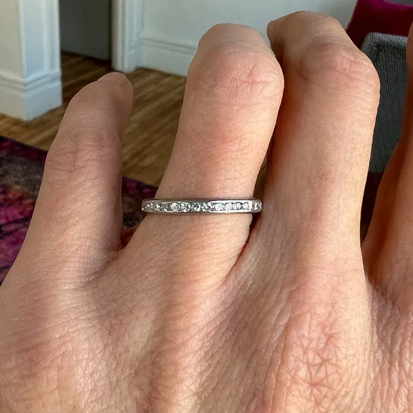 Vintage Diamond Eternity Band Ring, Size 8.5