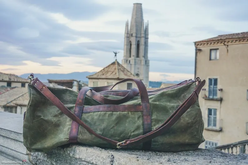 Waxed Canvas Duffle Bag Olive