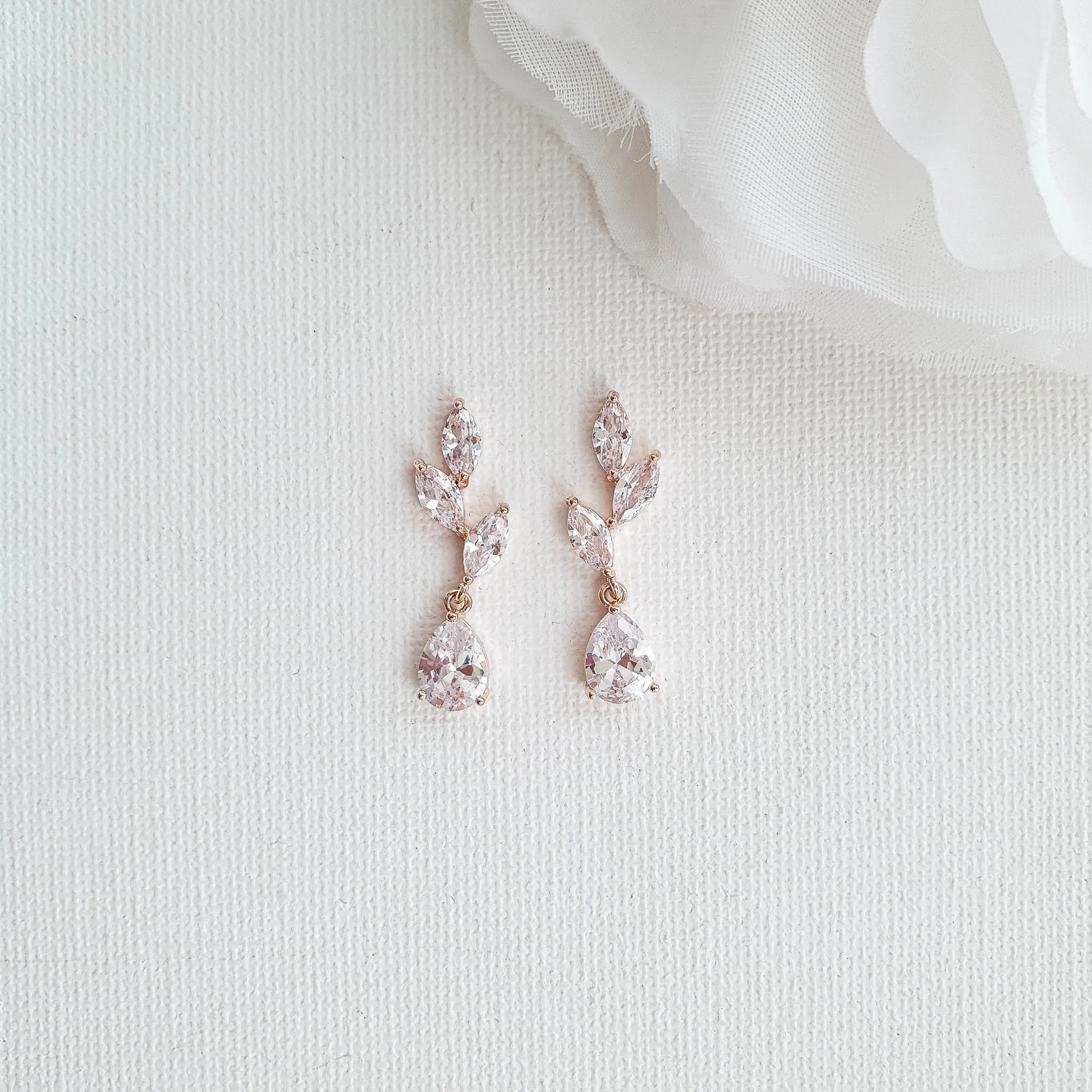 Wedding Leaf Bracelet and Earrings Set in Silver-Taylor