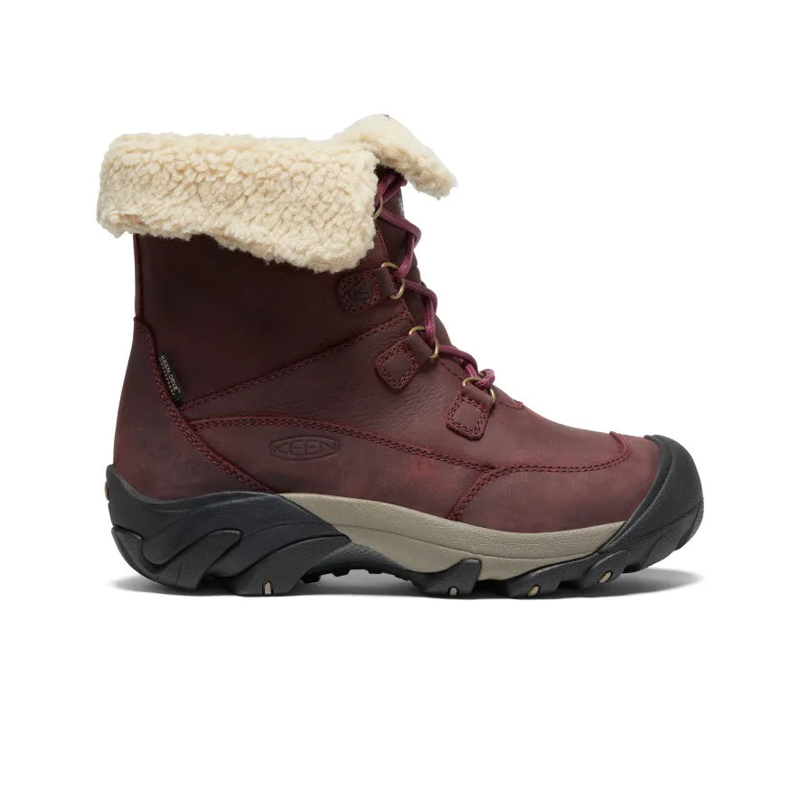 Women's Betty Waterproof Short Boot  |  Burgundy/Brindle