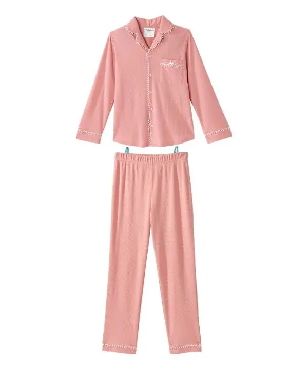 Women's Knit Pajama Set With Back Overlap Top & Pull-on Pant