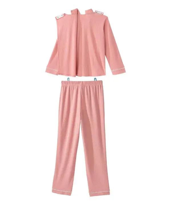 Women's Knit Pajama Set With Back Overlap Top & Pull-on Pant