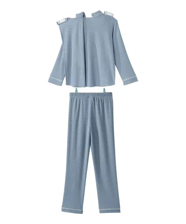 Women's Knit Pajama Set With Back Overlap Top & Pull-on Pant